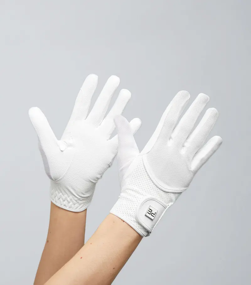 Presa Junior Mesh Competition Riding Gloves White 1