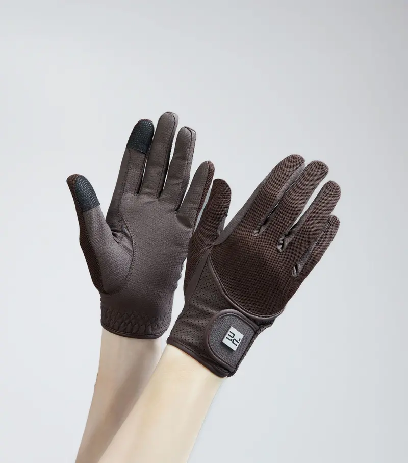 Presa Junior Mesh Riding Gloves Brown 1