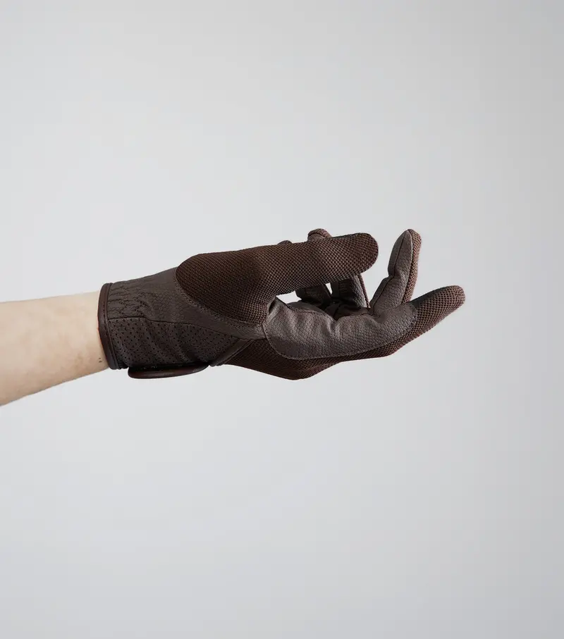 Presa Junior Mesh Riding Gloves Brown 4