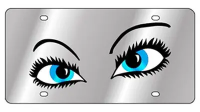 Pretty Eyes Stainless Steel License Plate (Chrome) 1