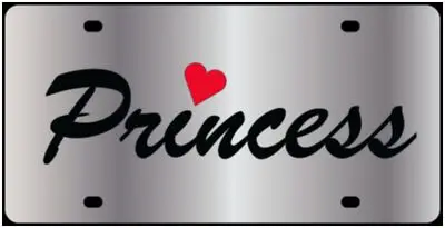 Princess Stainless Steel License Plate (Chrome) 1