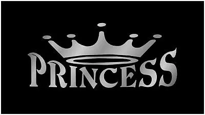 Princess With Crown Lazer-Tag Acrylic License Plate (Black) 1
