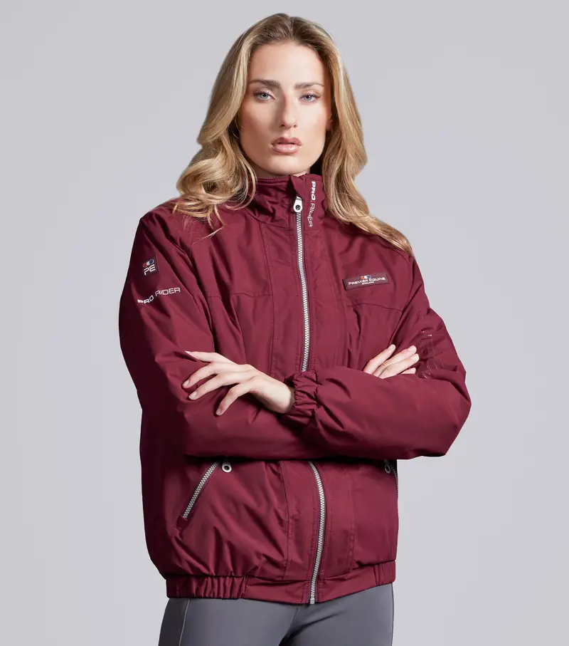 Pro Rider Unisex Waterproof Riding Jacket Wine 1