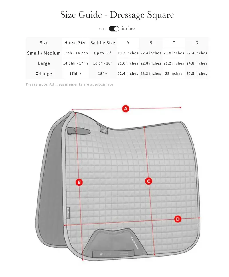 Prosorb Plain 2 Pocket Dressage Square Pad 3