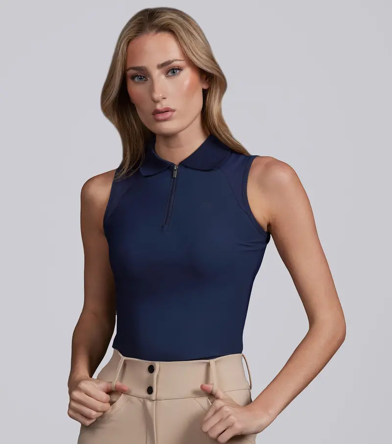 Prospero Sleeveless Polo Top Navy 1