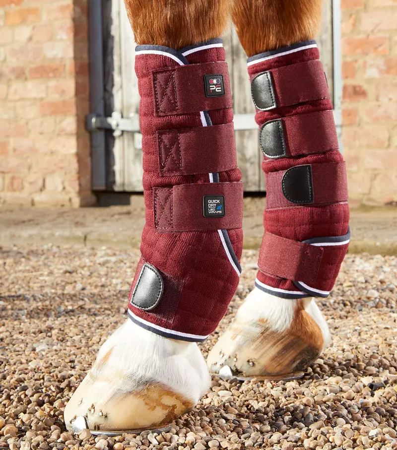 Quick Dry Horse Leg Wraps Burgundy 1