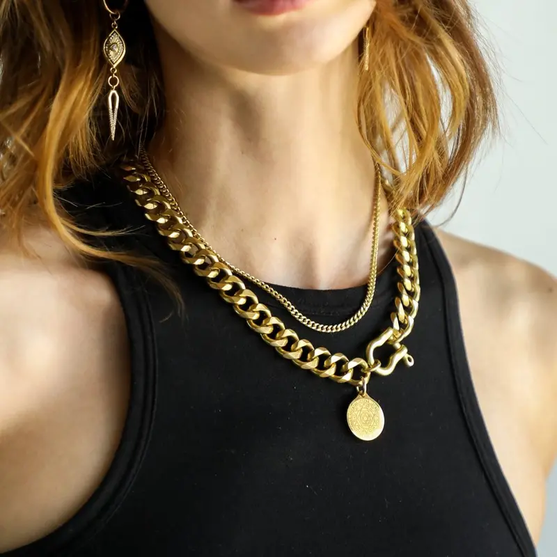 Rachel Nathan Classic Shackle And All Knowing Pendant Necklace 1