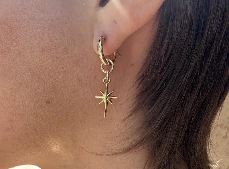 Rachel Nathan North Star Huggie Earrings 1