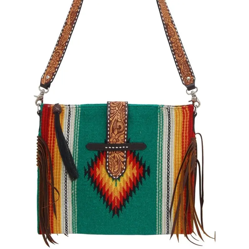 Rafter T Belted Cross Body Tote-Green 1