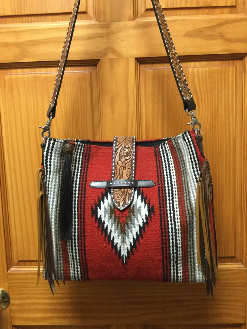 Rafter T Belted Cross Body Tote-Red 1