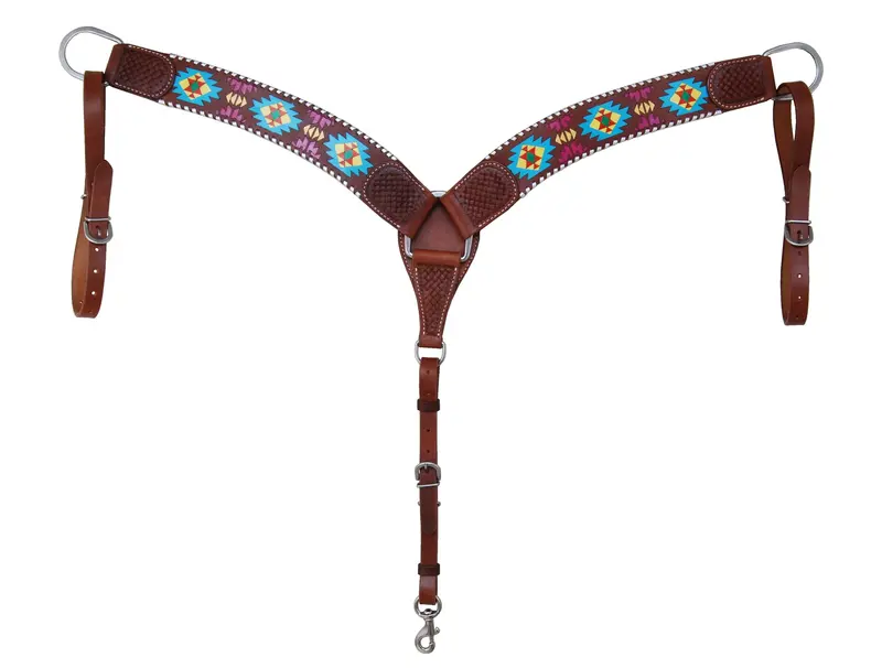 Rafter T Painted Aztec Collection Breast Collar 1