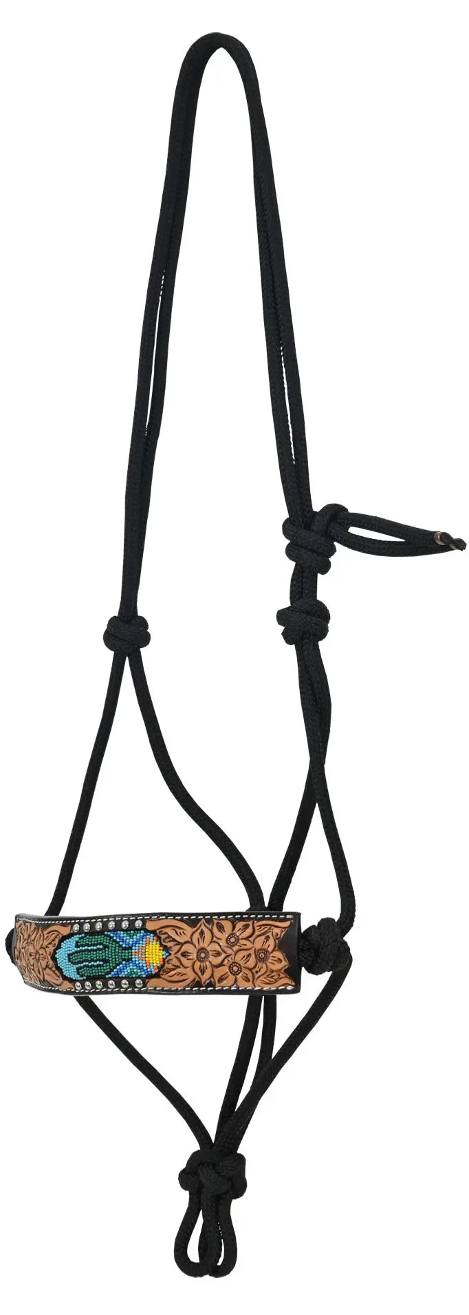 Rafter T Ranch Beaded Cactus Rope Halter 1
