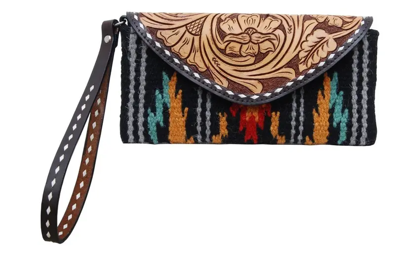 Rafter T Ranch Black Woolen Wristlet 1