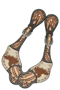 Rafter T Ranch Hair On With Floral Spots Spur Straps 1