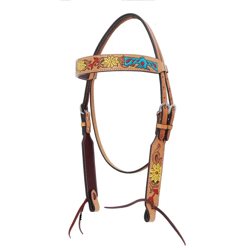 Rafter T Ranch Sunflower And Thunder Bird Browband Headstall 1