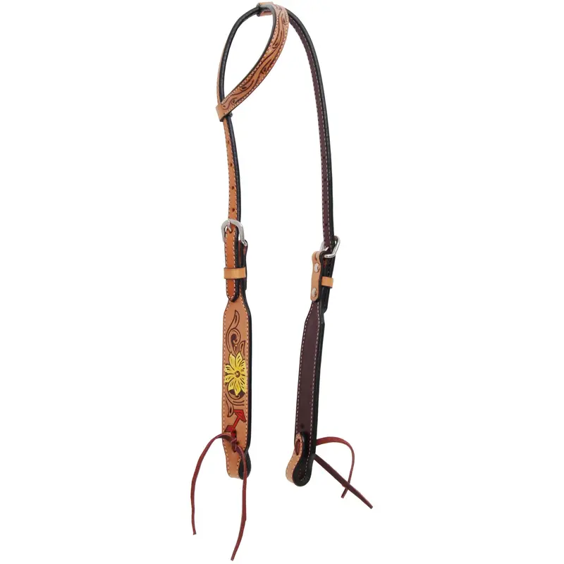 Rafter T Ranch Sunflower And Thunder Bird Single Ear Headstall 1