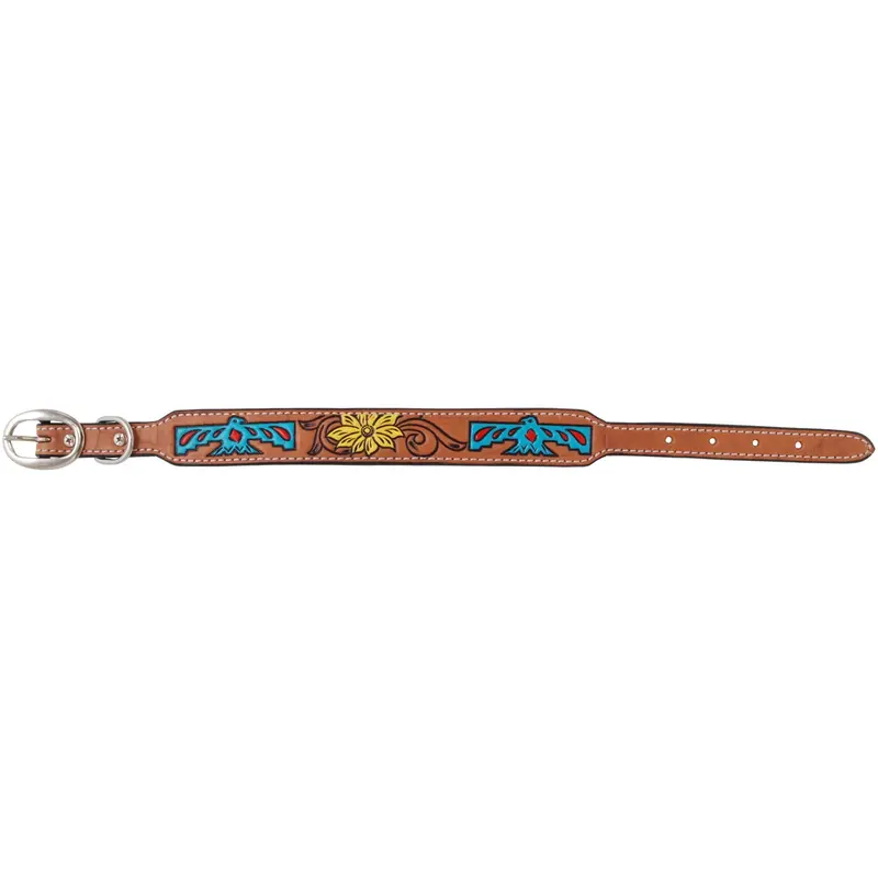 Rafter T Ranch Sunflower And Thunderbird Dog Collar 1