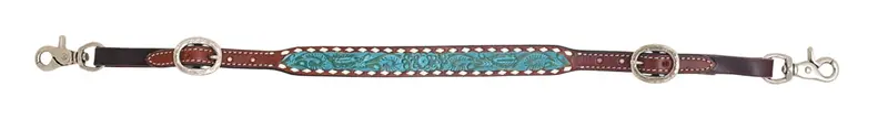 Rafter T Ranch Turquoise Buckstitched Wither Strap 1