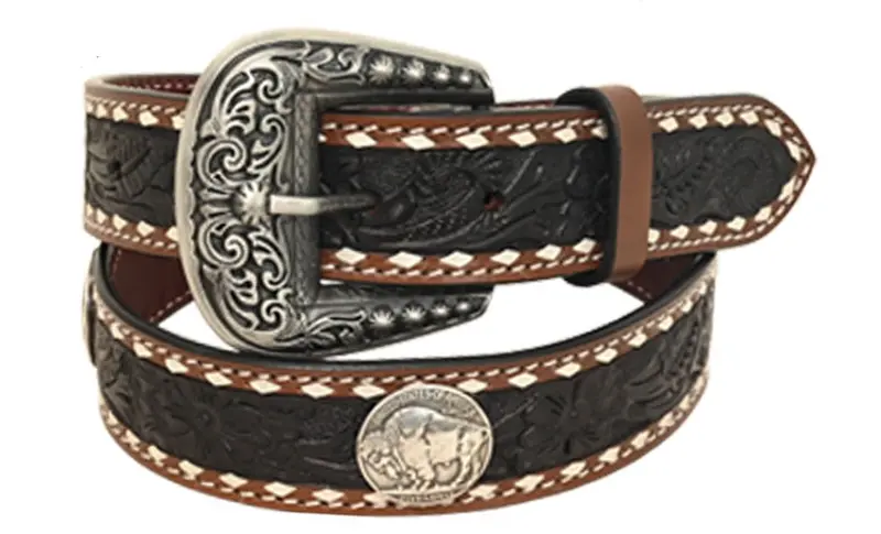 Rafter T Ranch Women's Black Buffalo Coin Belt 1