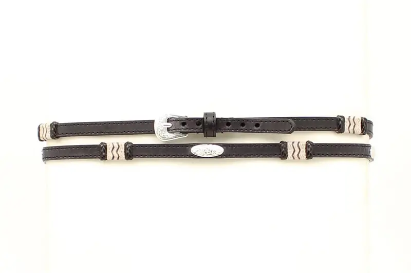 Rawhide & Concho Black Leather Hatband 1