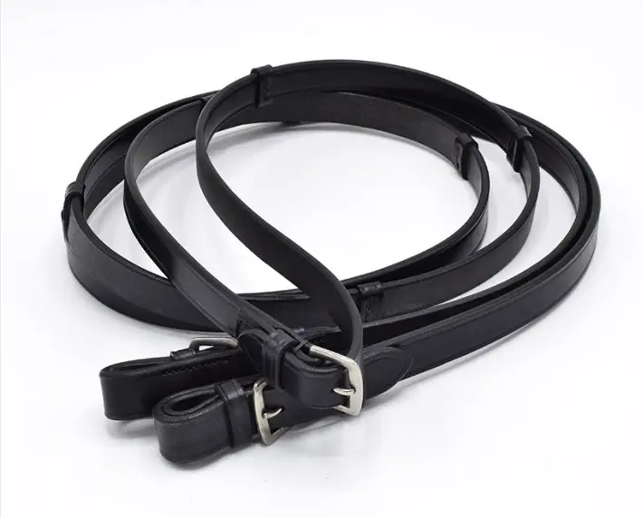 Red Barn 3/4" Black Dressage Reins 1