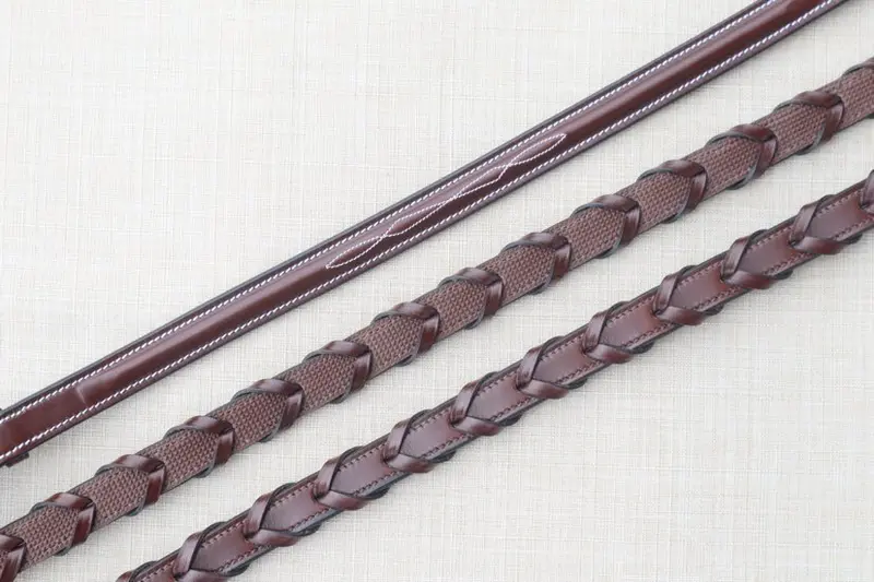 Red Barn 5/8" Stealth Fancy Raised Reins W/ Pin 1
