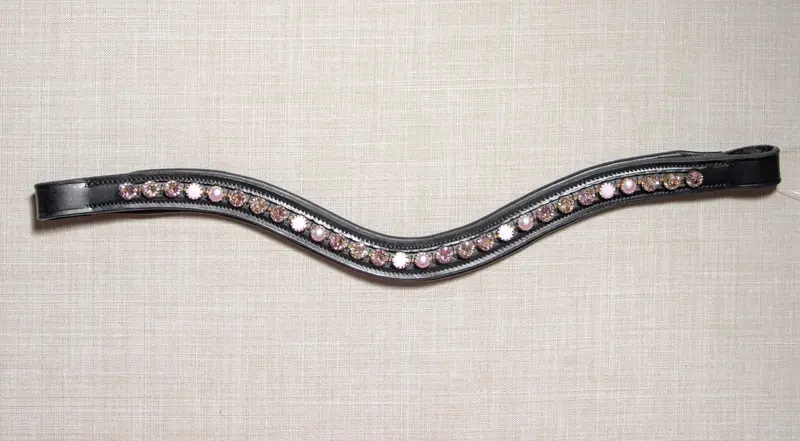 Red Barn Curved Rose Pearl Browband Black Full 1