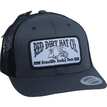 Red Dirt Charcoal Armadillo Racing Team Hat 1