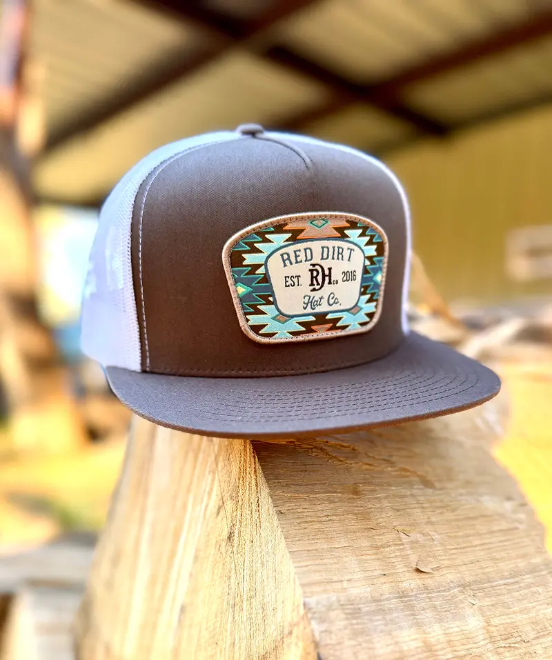 Red Dirt Hat Co. Brown And White Aztec Jango Ball Cap 1