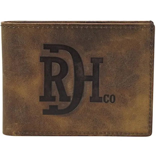 Red Dirt Hat Co Distressed Leather Bifold Wallet 1