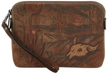 Red Dirt Hat Co Dusty Desert Print Cosmetic Pouch 1