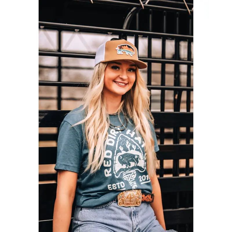 Red Dirt Hat Co Heather Deep Teal Arrowhead Tee 1