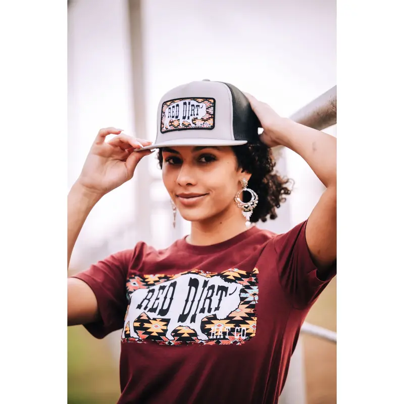 Red Dirt Hat Co Maroon Lasso Tee 1