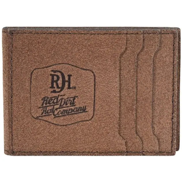 Red Dirt Hat Co Roughout Leather Bifold Card Case 1