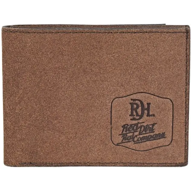 Red Dirt Hat Co Roughout Leather Bifold Wallet 1