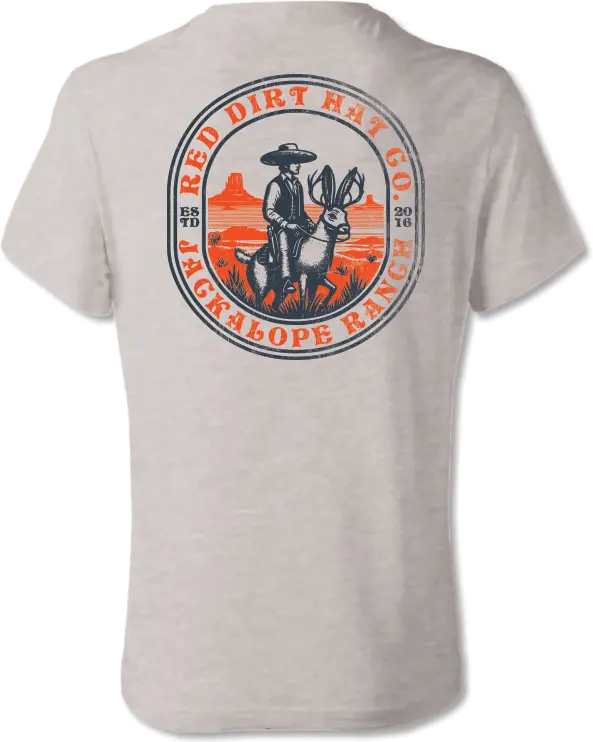 Red Dirt Hat Co Silver Heather Jackalope Trail Tee 1