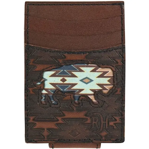 Red Dirt Hat Co Southwest Buffalo Inlay Card Case With Magnetic Clip 1