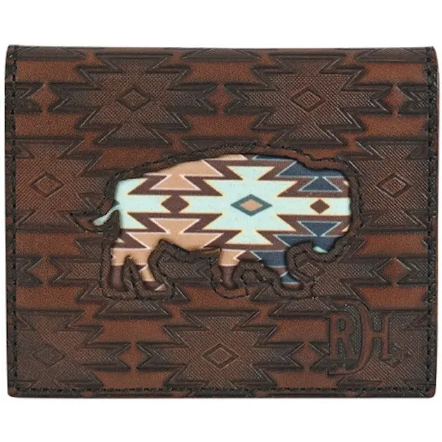 Red Dirt Hat Co Southwestern Buffalo Inlay Bifold Card Case 1