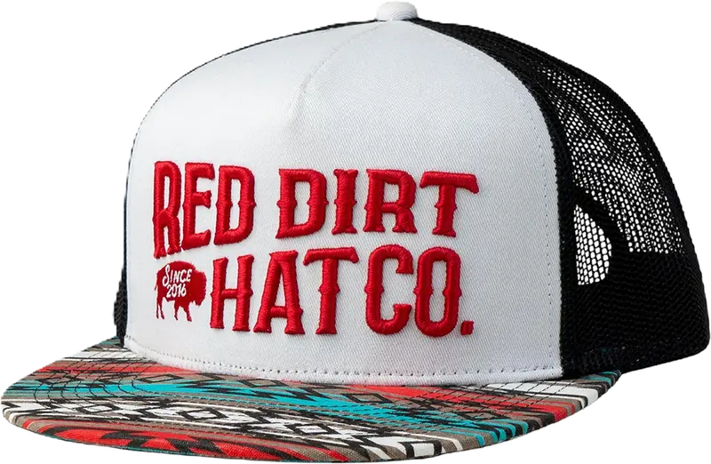 Red Dirt Hat Co Tribal White And Black Ball Cap 1