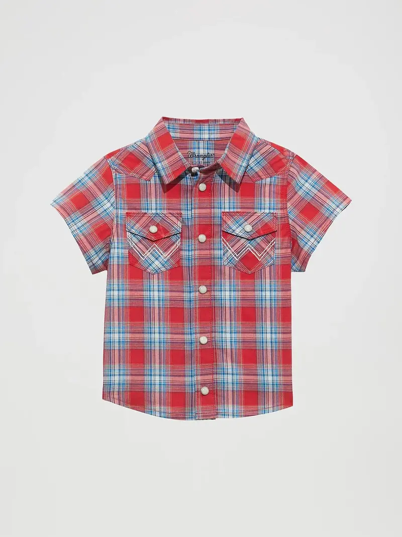 Red Plaid Wrangler Baby Snap Shirt 1