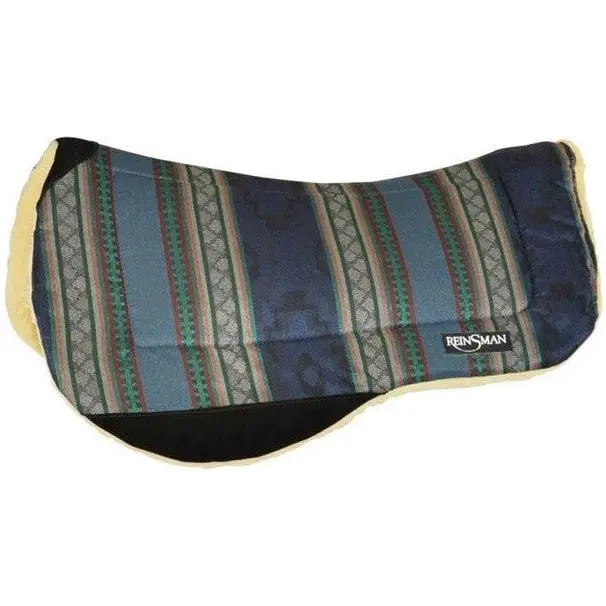 Reinsman Round Contoured Trail 30" X 34" Corral Navy Fleece Backed Pad 1