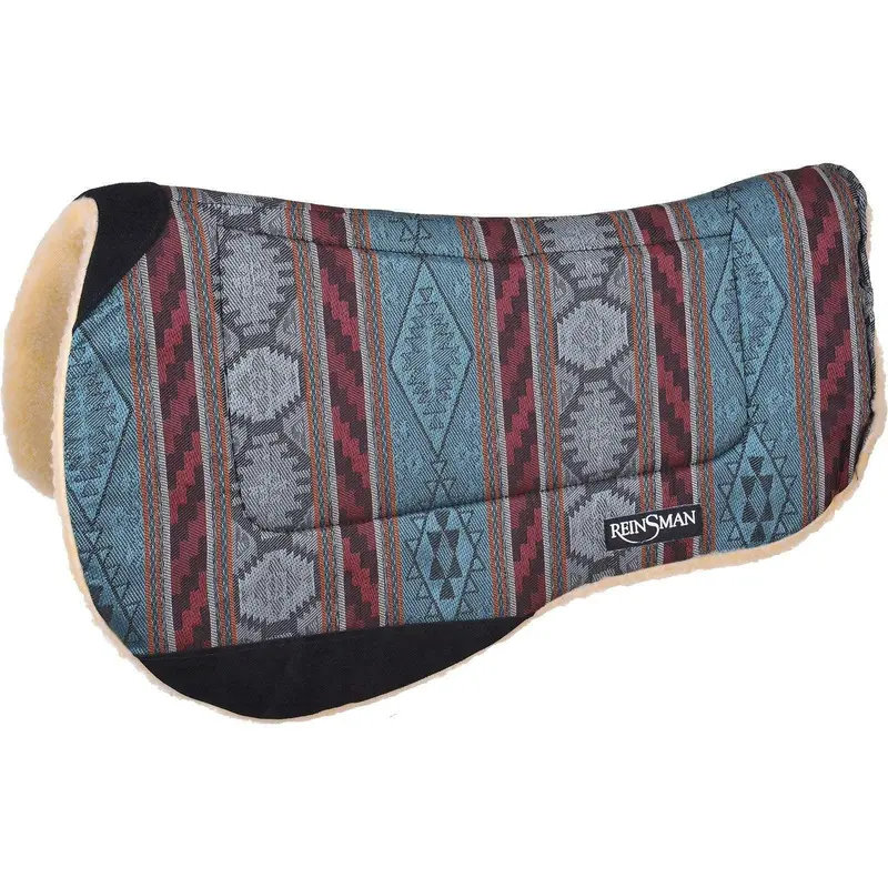 Reinsman Round Contoured Trail 30" X 34" Diablo Teal Fleece Backed Pad 1