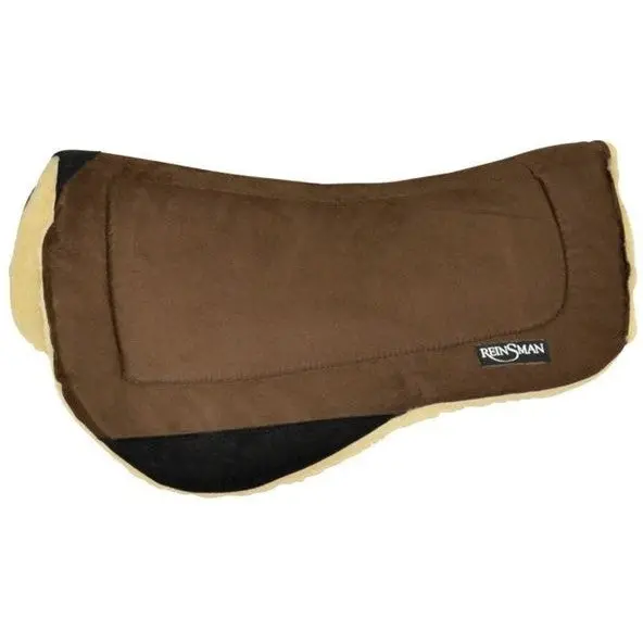 Reinsman Round Contoured Trail 30" X 34" Java Micro Suede Fleece Backed Pad 1