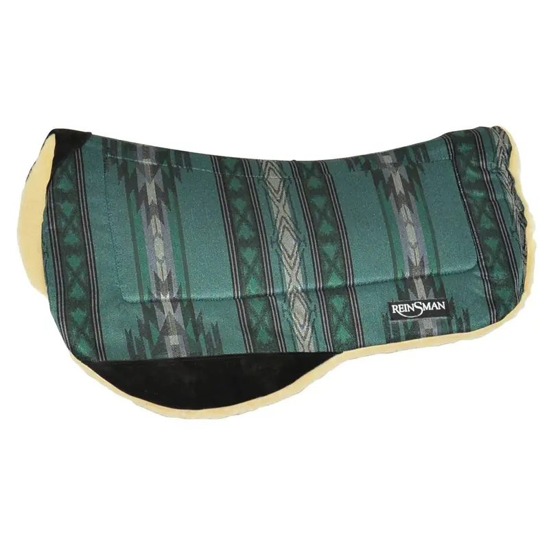 Reinsman Round Contoured Trail 30" X 34" Santa Fe Aquamarine Fleece Backed Pad 1