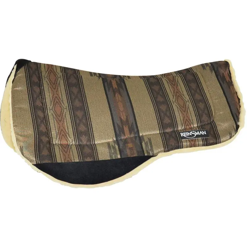 Reinsman Round Contoured Trail 30" X 34" Santa Fe Caramel Fleece Backed Pad 1