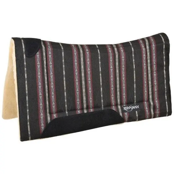 Reinsman Square Contour Bronco Black Fleece Backed Pad 1
