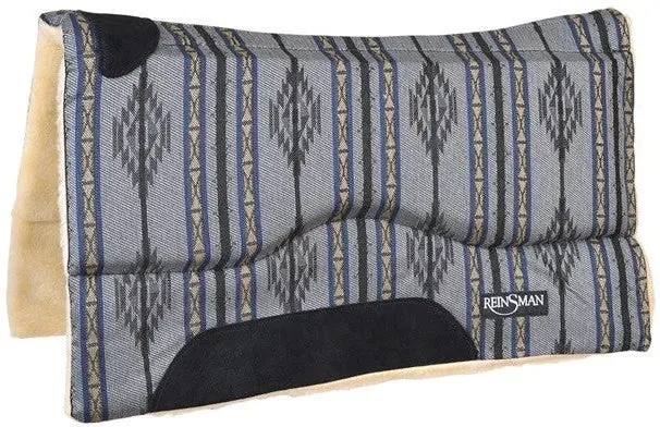 Reinsman Square Swayback Contour Fleece Pad-Bronco Pewter Grey 1