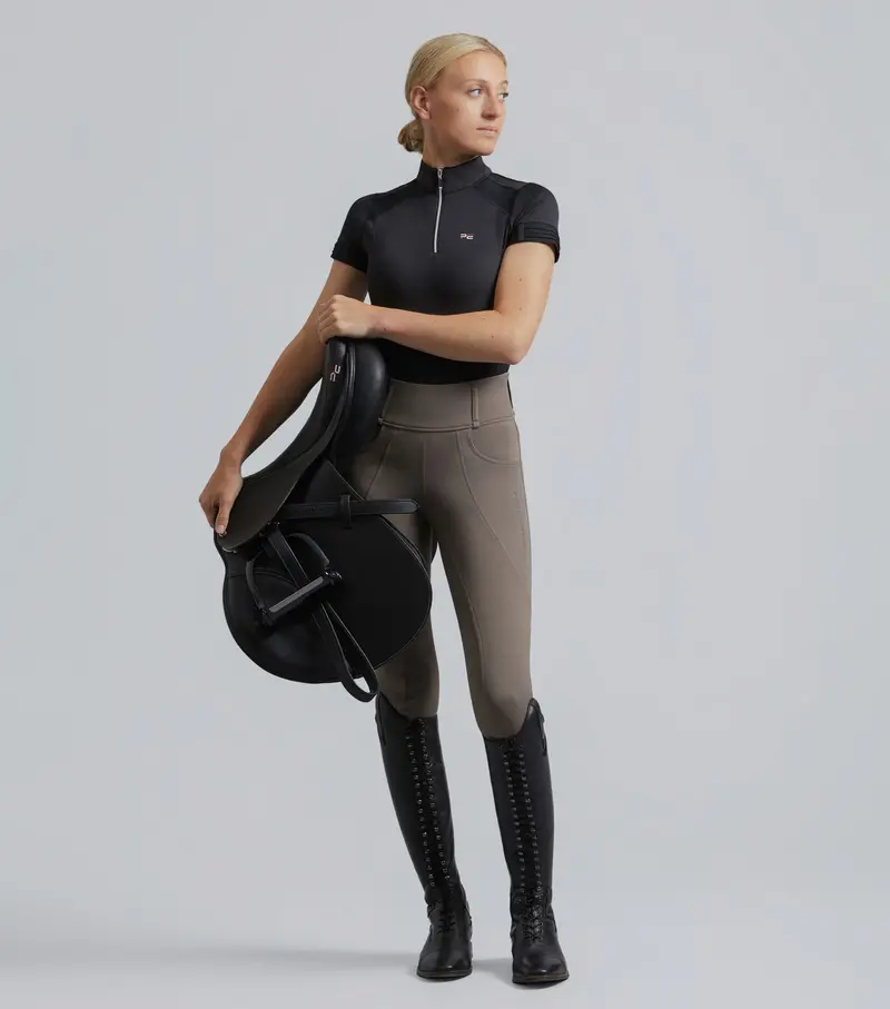 Remisa Ladies Technical Short Sleeve Riding Top Black 2