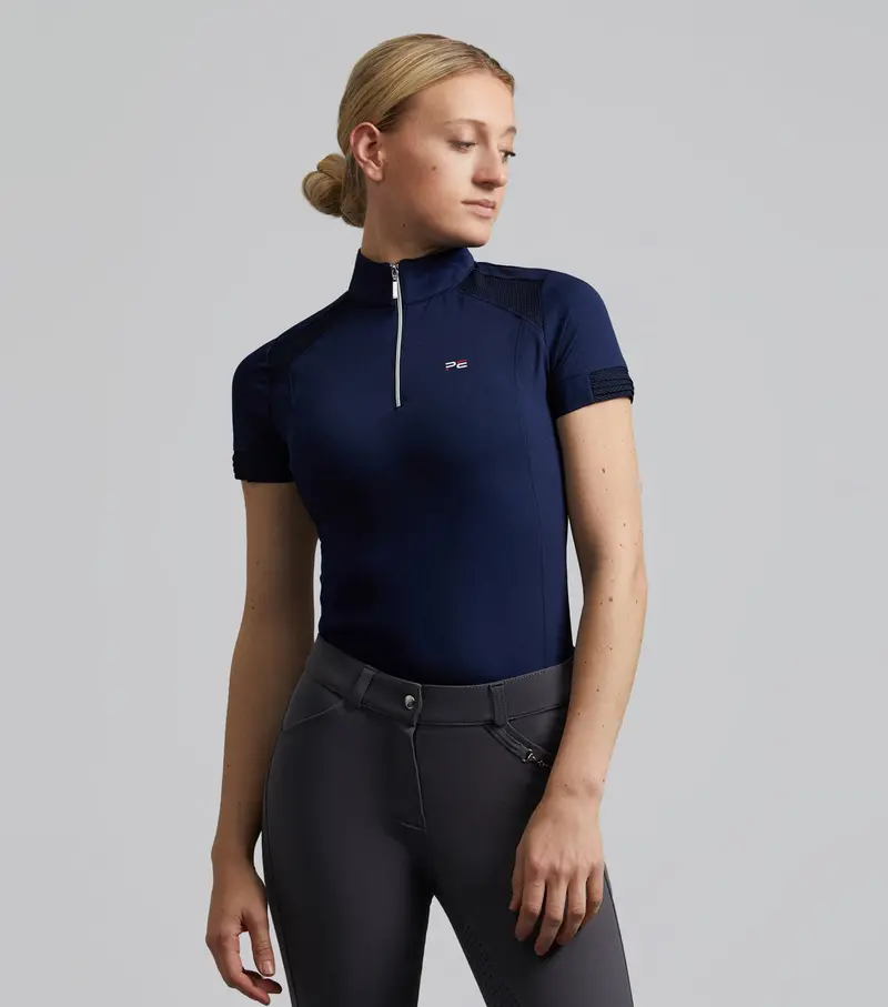 Remisa Ladies Technical Short Sleeve Riding Top Navy 1