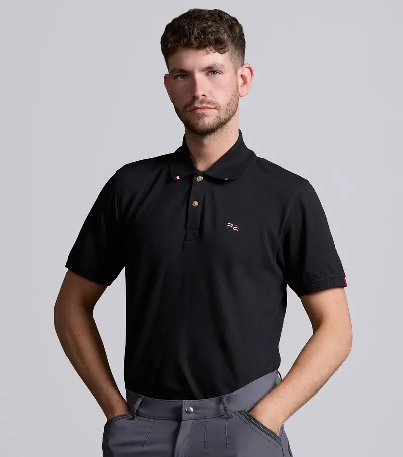 Respiro Men's Riding Polo Shirt Black 1